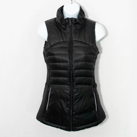 Lululemon Down For A Run Vest Black Goose 4 0211X